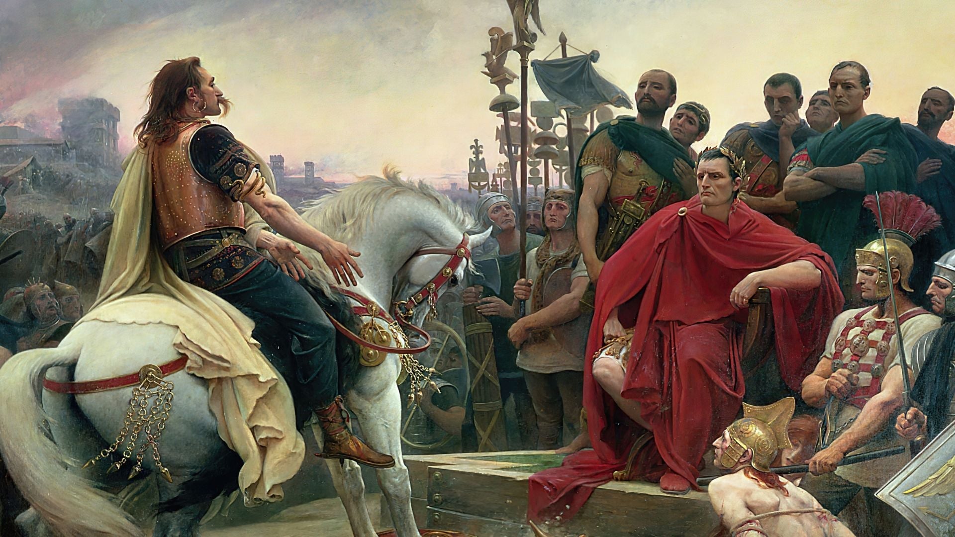 Vercingetorix Surrenders To Julius Caesar By Lionel Royer A Masterpie vercingetorix-surrenders-to-julius-caesar-by-lionel-royer-a-masterpie