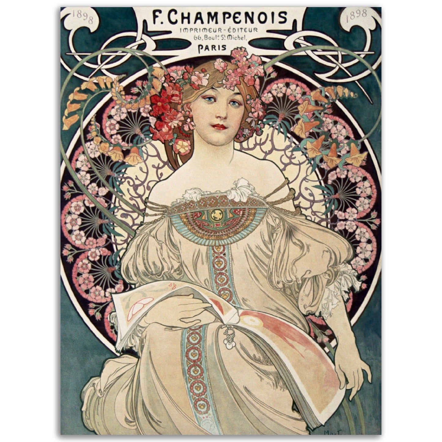 F. Champenois Imprimeur Editeur (1897) by Alphonse Mucha - Print Material - Master's Gaze