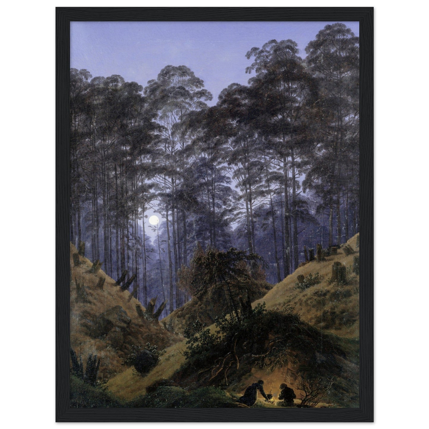 Inside the forest in the moonlight (circa 1823) by Caspar David Friedrich - Print Material - Master's Gaze