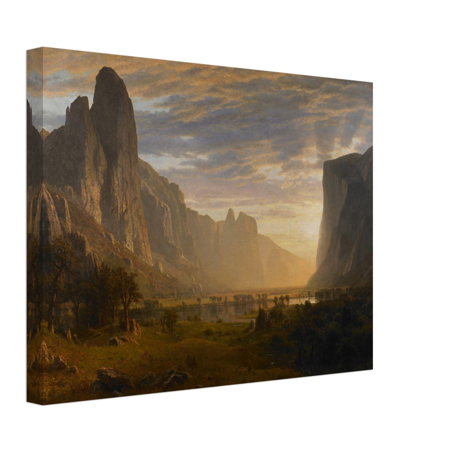 Looking Down Yosemite Valley, California (1865) by Albert Bierstadt - Print Material - Master's Gaze