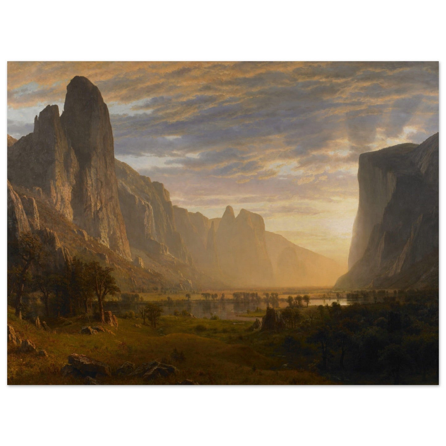 Looking Down Yosemite Valley, California (1865) by Albert Bierstadt - Print Material - Master's Gaze
