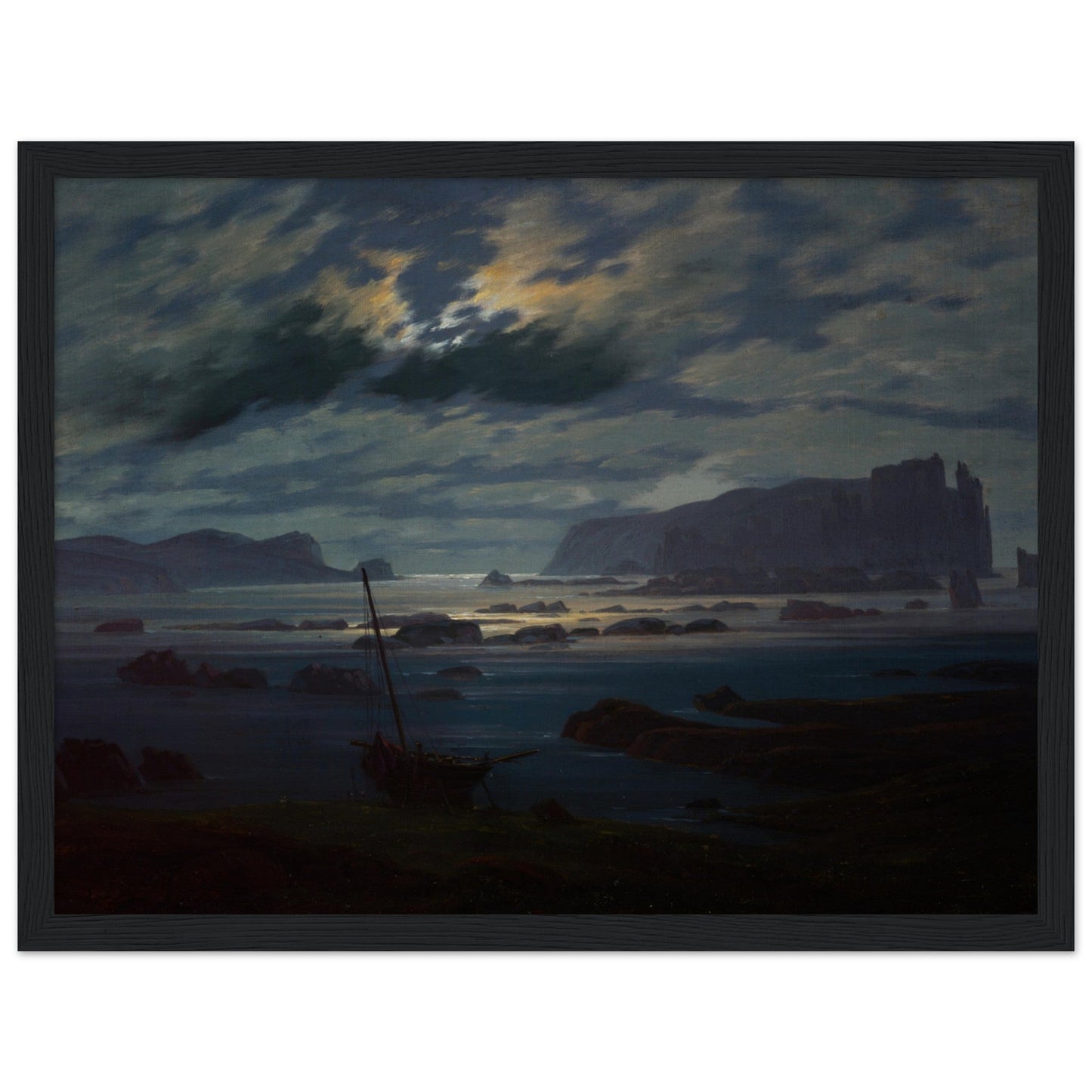 Northern Sea in the Moonlight (between 1823 and 1824) by Caspar David Friedrich - Print Material - Master's Gaze