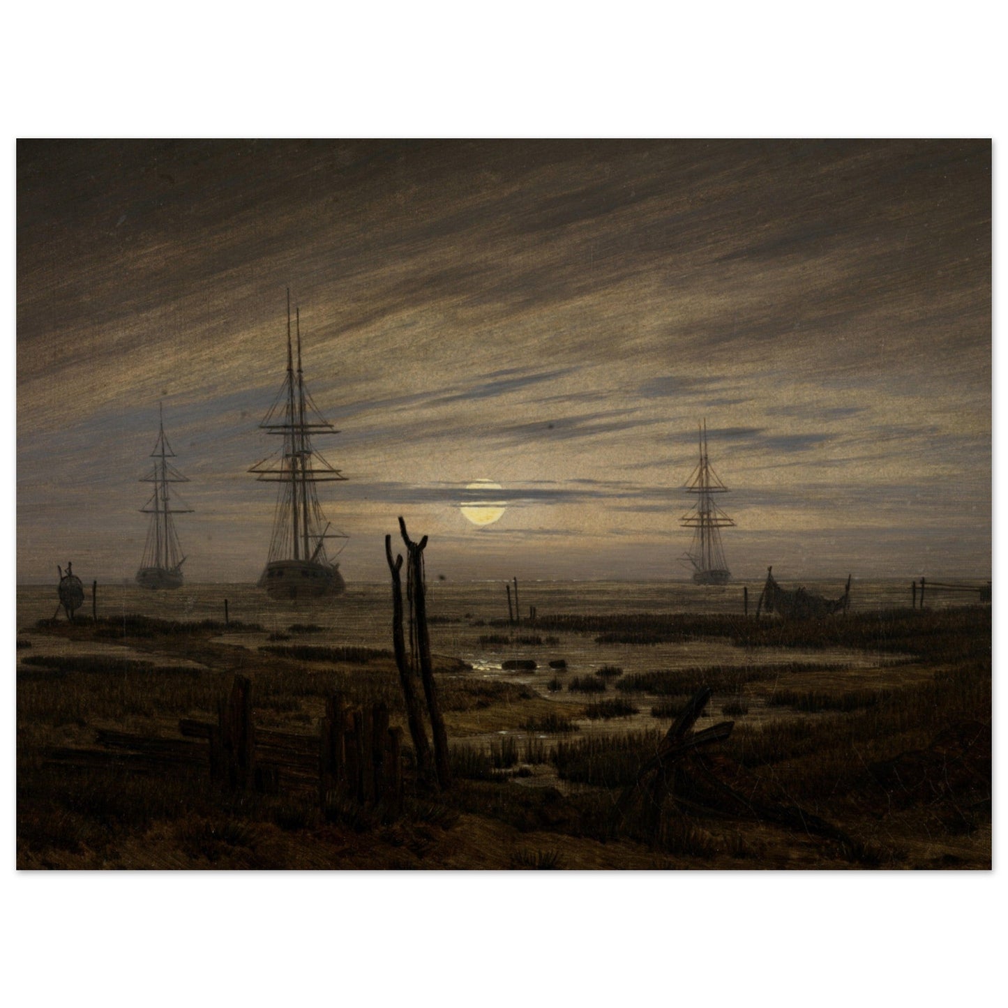 Ships at Anchor by Caspar David Friedrich - Print Material - Master's Gaze