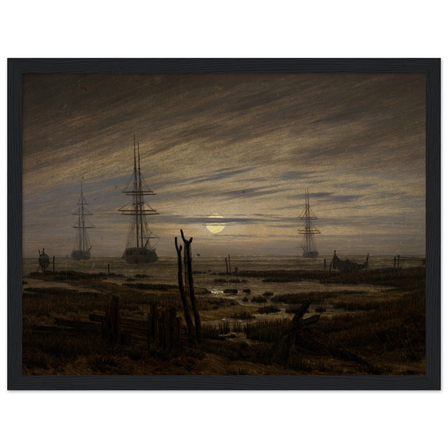Ships at Anchor by Caspar David Friedrich - Print Material - Master's Gaze