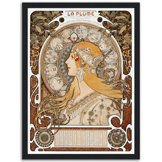 Zodiaque or La Plume (ca. 1896–1897) by Alphonse Mucha - Print Material - Master's Gaze