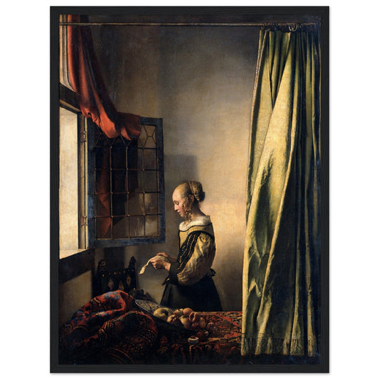 Girl Reading A Letter By An Open Window by Johannes Vermeer - Print Material - Master's Gaze