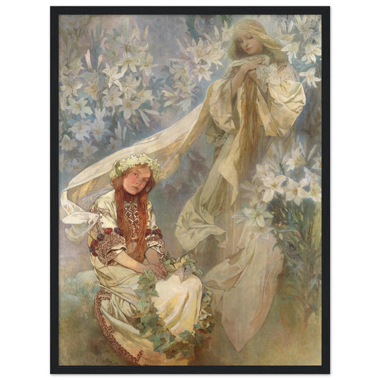 Madonna of the Lilies (1905) by Alphonse Mucha - Print Material - Master's Gaze