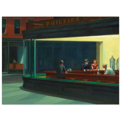 Nighthawks by Edward Hopper (1942) - Print Material - Master's Gaze