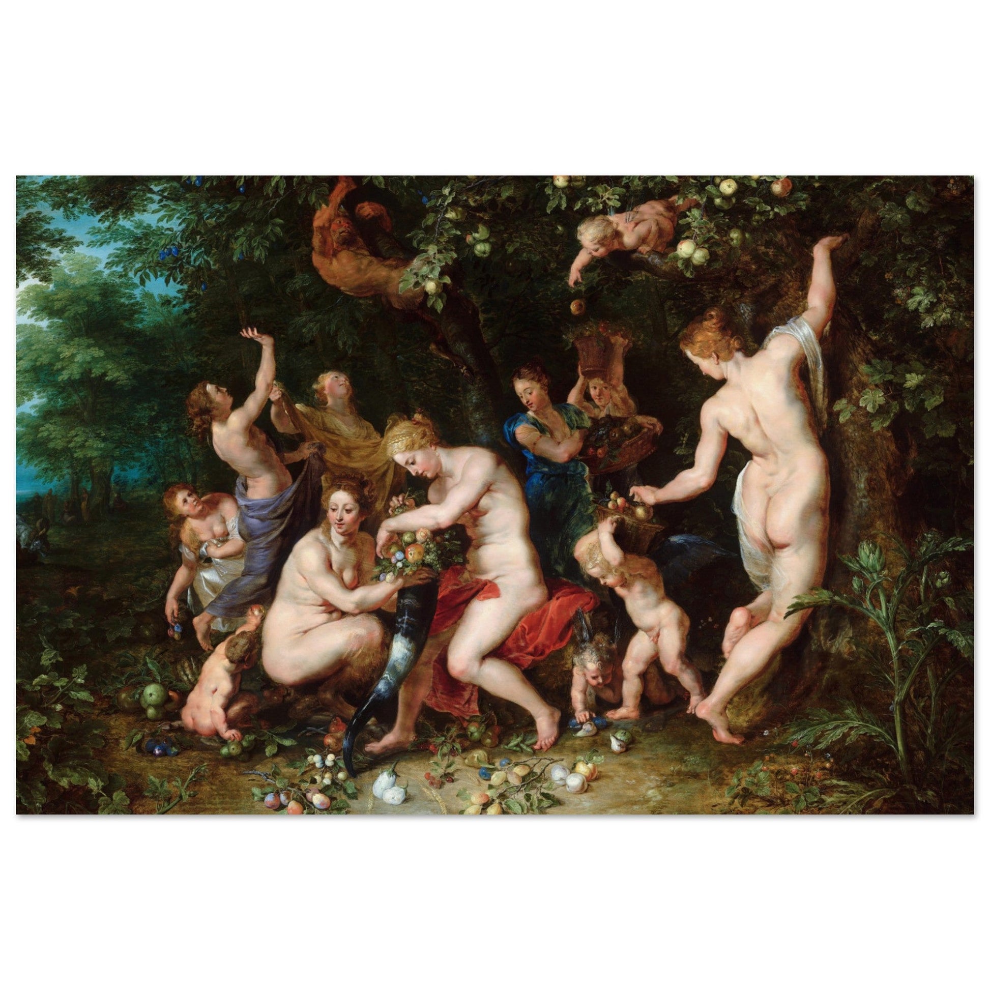 Nymphs Filling The Cornucopia (1615) by Pieter Paul Rubens - Print Material - Master's Gaze