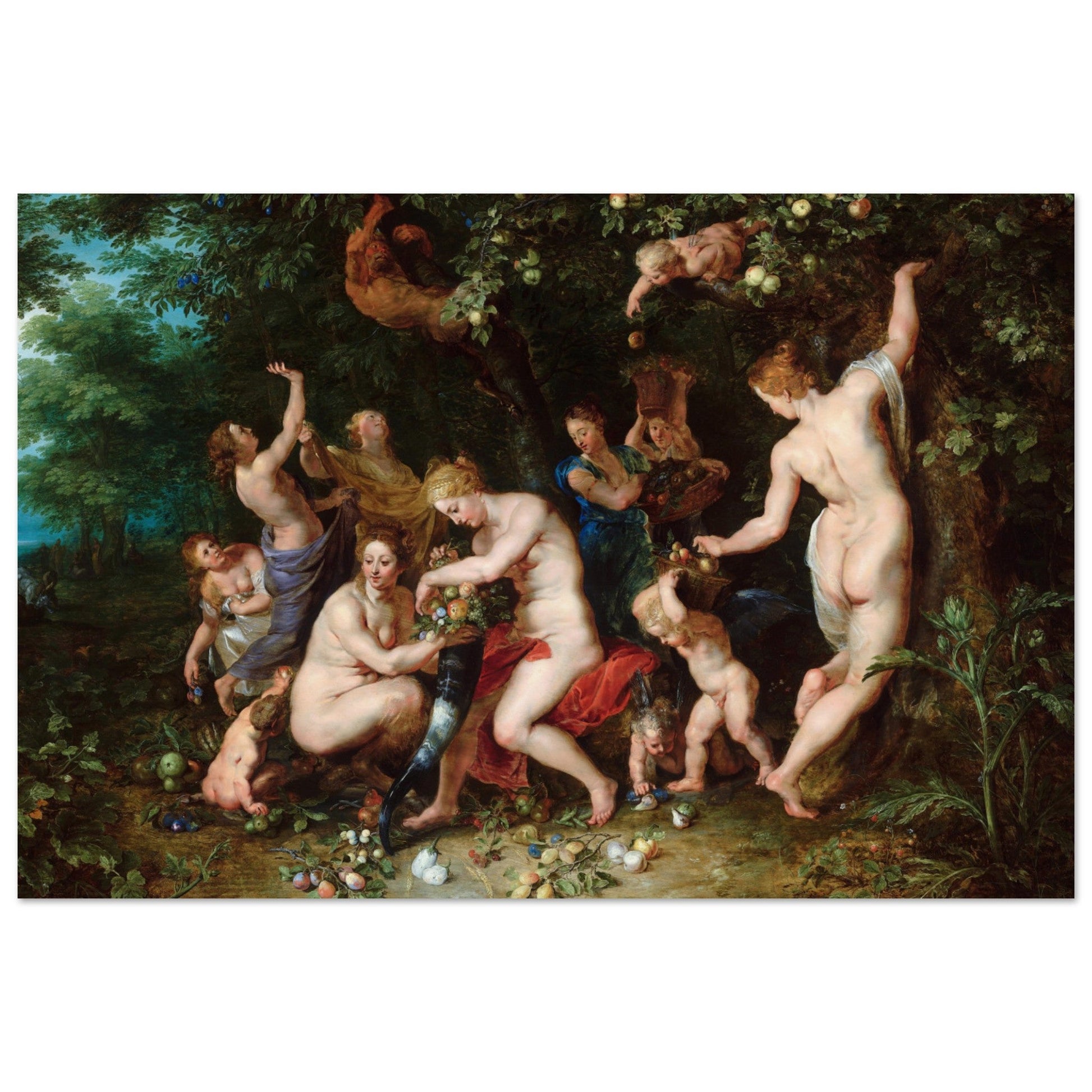 Nymphs Filling The Cornucopia (1615) by Pieter Paul Rubens - Print Material - Master's Gaze